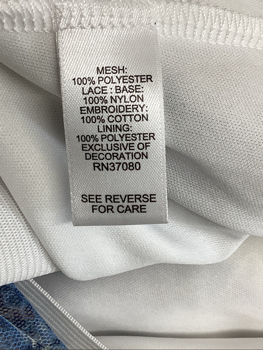 Cato White Skirt with Blue & Cream Floral Trim - Picture 4 of 5